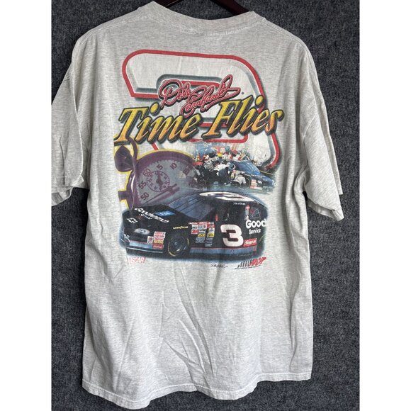 Dale Earnhardt Time Flies NASCAR T-Shirt XL Competitors View Gray Cotton Blend - Picture 6 of 8